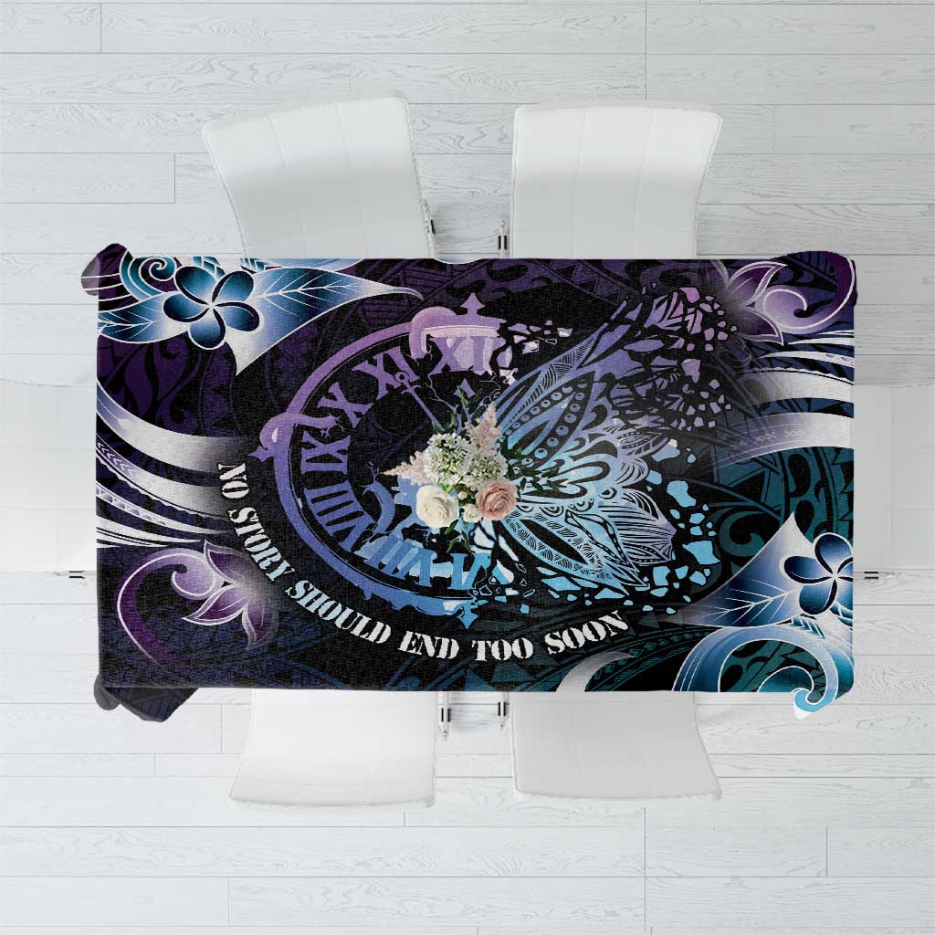 Polynesia Suicide Prevention Awareness Tablecloth No Story Should End Too Soon LT05 Purple - Polynesian Pride