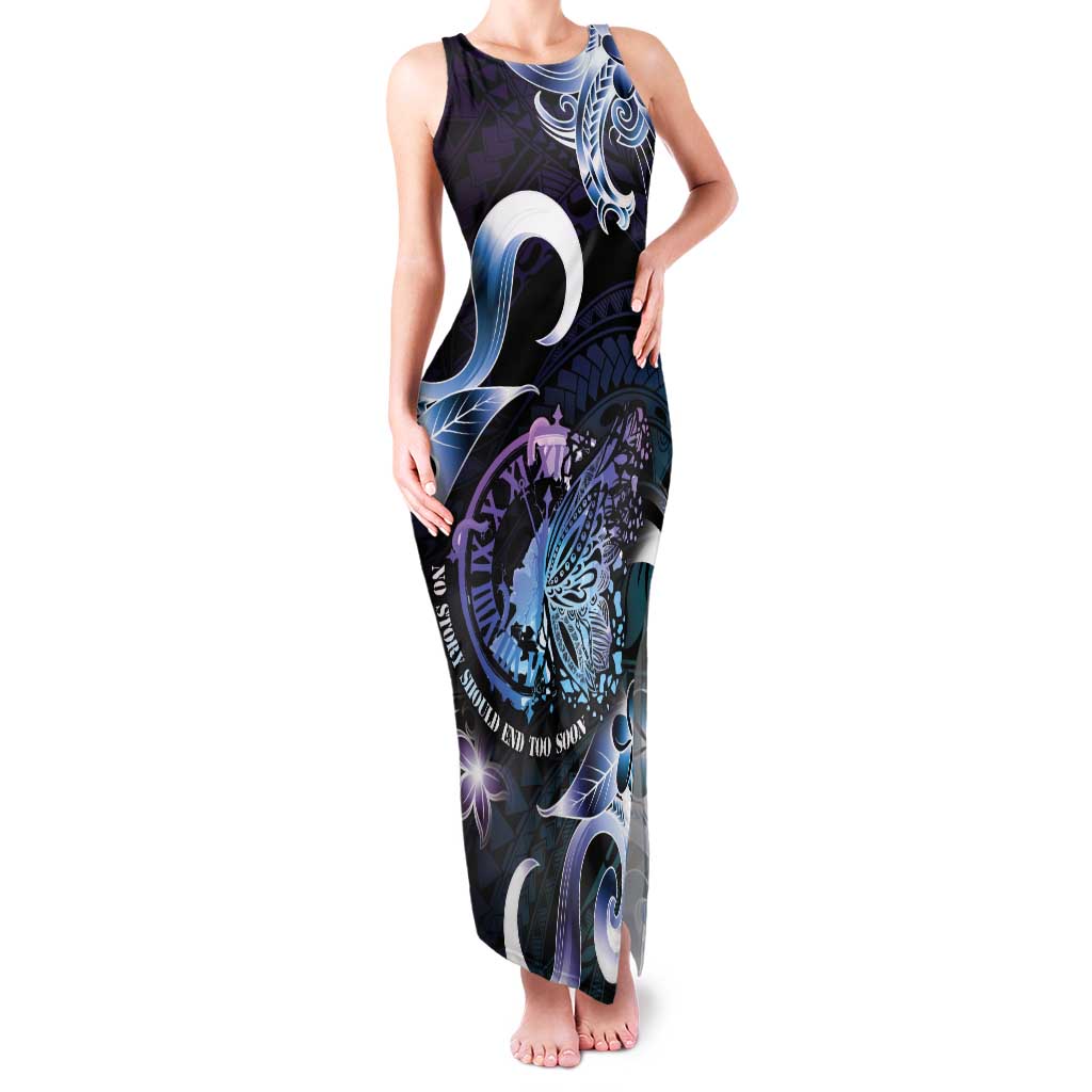 Personalised Polynesia Suicide Prevention Awareness Tank Maxi Dress No Story Should End Too Soon LT05 Women Purple - Polynesian Pride