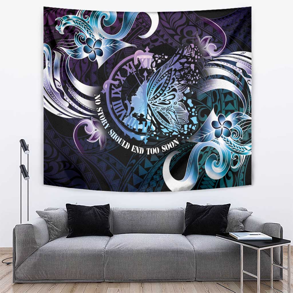 Polynesia Suicide Prevention Awareness Tapestry No Story Should End Too Soon LT05 Purple - Polynesian Pride