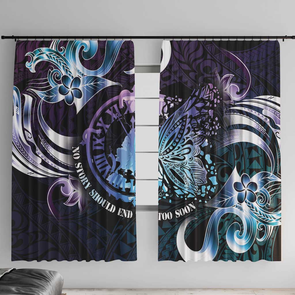 Polynesia Suicide Prevention Awareness Window Curtain No Story Should End Too Soon LT05 With Hooks Purple - Polynesian Pride