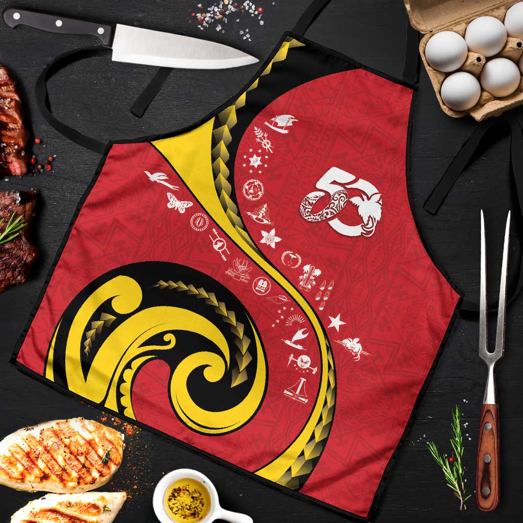 Papua New Guinea 50th Independence Anniversary Apron Special Style Red Version - Polynesian Pride