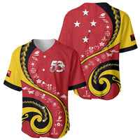 Papua New Guinea 50th Independence Anniversary Baseball Jersey Special Style Red Version - Polynesian Pride