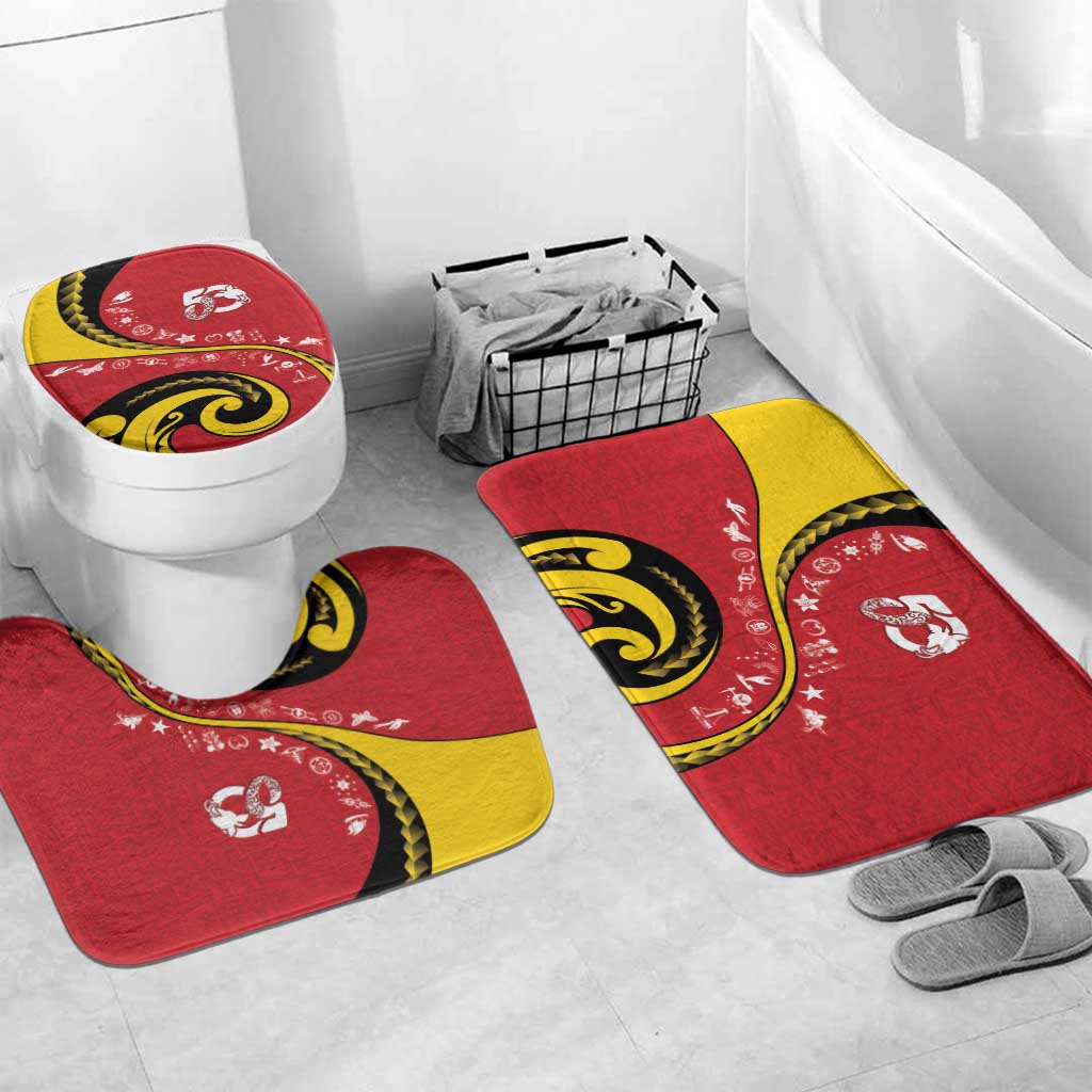 Papua New Guinea 50th Independence Anniversary Bathroom Set Special Style Red Version - Polynesian Pride