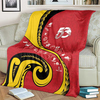 Papua New Guinea 50th Independence Anniversary Blanket Special Style Red Version - Polynesian Pride