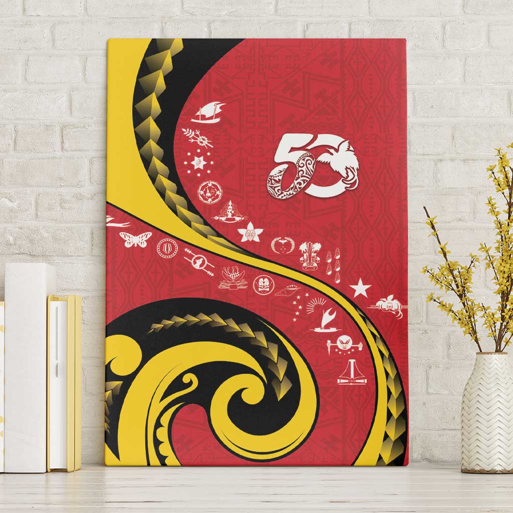 Papua New Guinea 50th Independence Anniversary Canvas Wall Art Special Style Red Version - Polynesian Pride