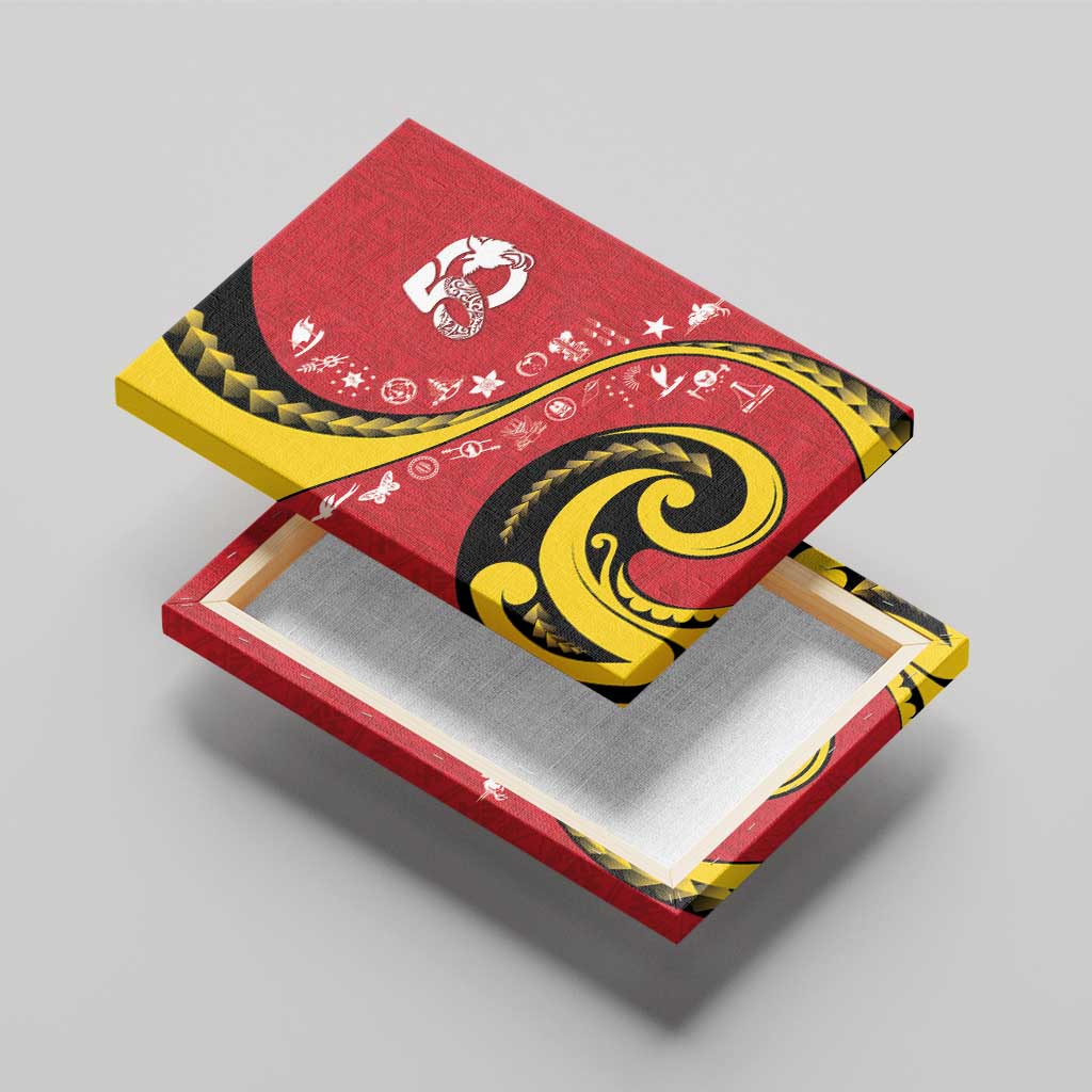 Papua New Guinea 50th Independence Anniversary Canvas Wall Art Special Style Red Version - Polynesian Pride