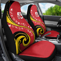 Papua New Guinea 50th Independence Anniversary Car Seat Cover Special Style Red Version - Polynesian Pride