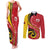 Papua New Guinea 50th Independence Anniversary Couples Matching Tank Maxi Dress and Long Sleeve Button Shirt Special Style Red Version - Polynesian Pride