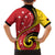 Papua New Guinea 50th Independence Anniversary Family Matching Off Shoulder Short Dress and Hawaiian Shirt Special Style Red Version - Polynesian Pride