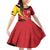 Papua New Guinea 50th Independence Anniversary Family Matching Off Shoulder Short Dress and Hawaiian Shirt Special Style Red Version - Polynesian Pride