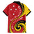 Papua New Guinea 50th Independence Anniversary Family Matching Off Shoulder Short Dress and Hawaiian Shirt Special Style Red Version - Polynesian Pride