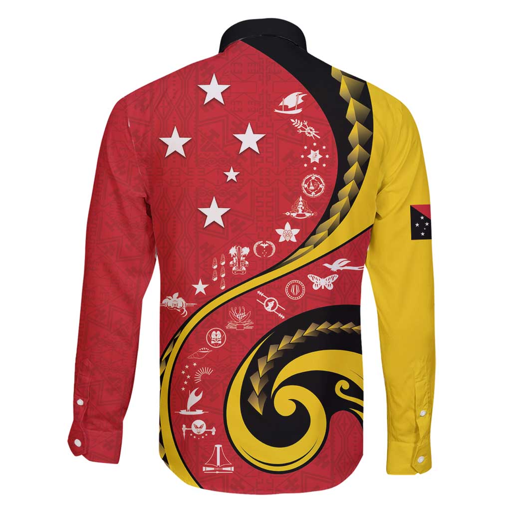 Papua New Guinea 50th Independence Anniversary Family Matching Puletasi and Hawaiian Shirt Special Style Red Version - Polynesian Pride