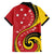 Papua New Guinea 50th Independence Anniversary Family Matching Short Sleeve Bodycon Dress and Hawaiian Shirt Special Style Red Version - Polynesian Pride