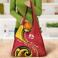 Papua New Guinea 50th Independence Anniversary Grocery Bag Special Style Red Version - Polynesian Pride