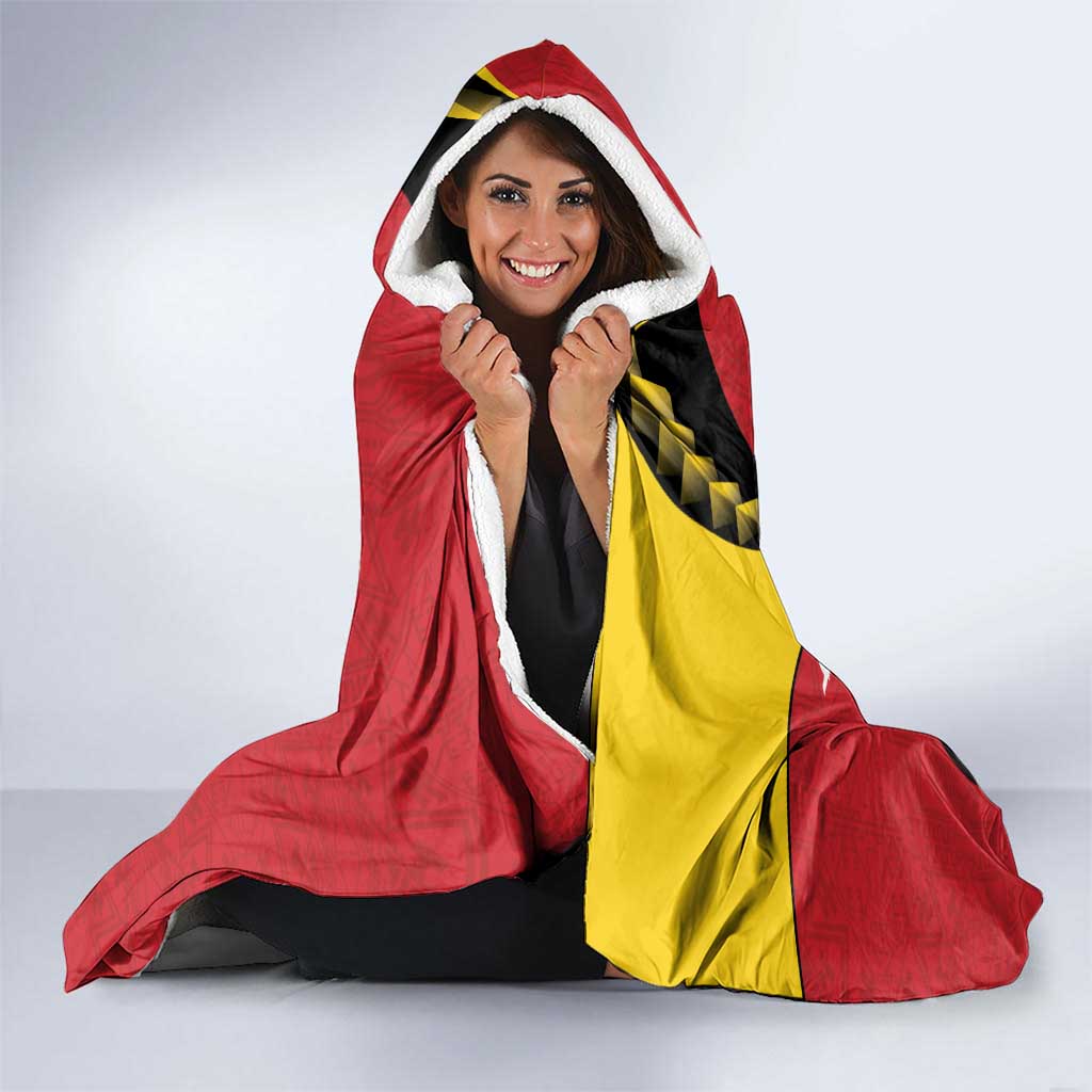 Papua New Guinea 50th Independence Anniversary Hooded Blanket Special Style Red Version - Polynesian Pride