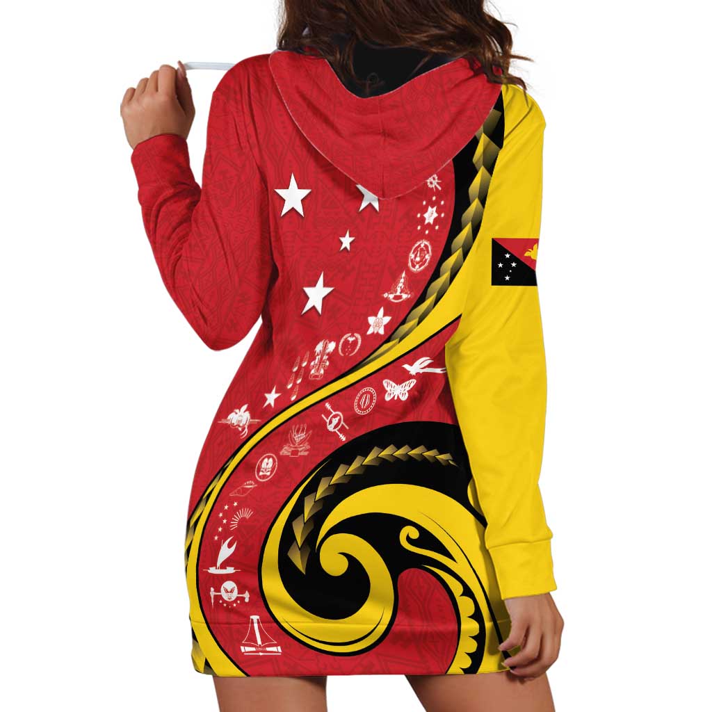 Papua New Guinea 50th Independence Anniversary Hoodie Dress Special Style Red Version - Polynesian Pride