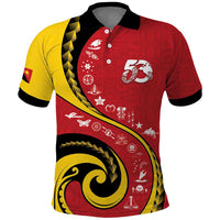 Papua New Guinea 50th Independence Anniversary Polo Shirt Special Style Red Version - Polynesian Pride