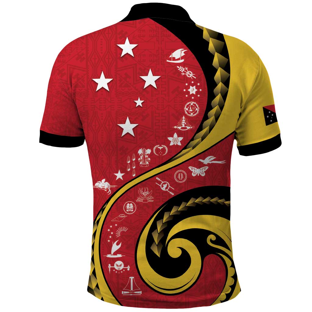 Papua New Guinea 50th Independence Anniversary Polo Shirt Special Style Red Version - Polynesian Pride