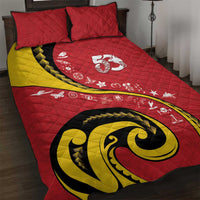 Papua New Guinea 50th Independence Anniversary Quilt Bed Set Special Style Red Version - Polynesian Pride