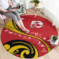 Papua New Guinea 50th Independence Anniversary Round Carpet Special Style Red Version - Polynesian Pride