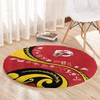 Papua New Guinea 50th Independence Anniversary Round Carpet Special Style Red Version - Polynesian Pride