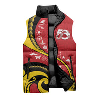 Papua New Guinea 50th Independence Anniversary Sleeveless Puffer Jacket Special Style Red Version - Polynesian Pride