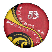 Papua New Guinea 50th Independence Anniversary Spare Tire Cover Special Style Red Version - Polynesian Pride