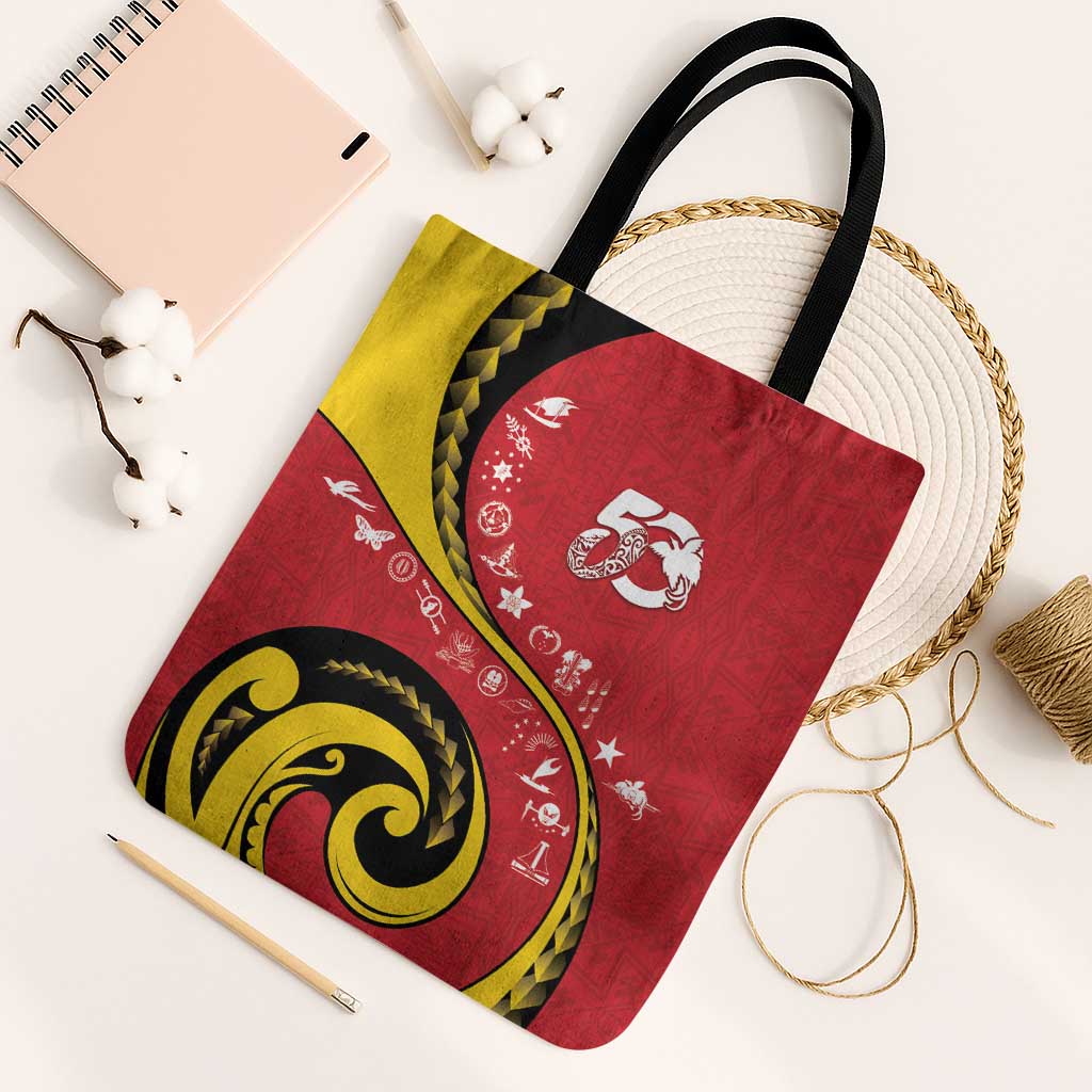 Papua New Guinea 50th Independence Anniversary Tote Bag Special Style Red Version - Polynesian Pride