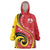 Papua New Guinea 50th Independence Anniversary Wearable Blanket Hoodie Special Style Red Version - Polynesian Pride