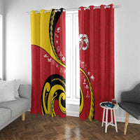 Papua New Guinea 50th Independence Anniversary Window Curtain Special Style Red Version - Polynesian Pride