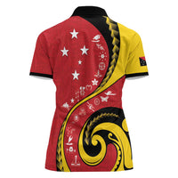 Papua New Guinea 50th Independence Anniversary Women Polo Shirt Special Style Red Version - Polynesian Pride