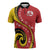 Papua New Guinea 50th Independence Anniversary Zipper Polo Shirt Special Style Red Version - Polynesian Pride