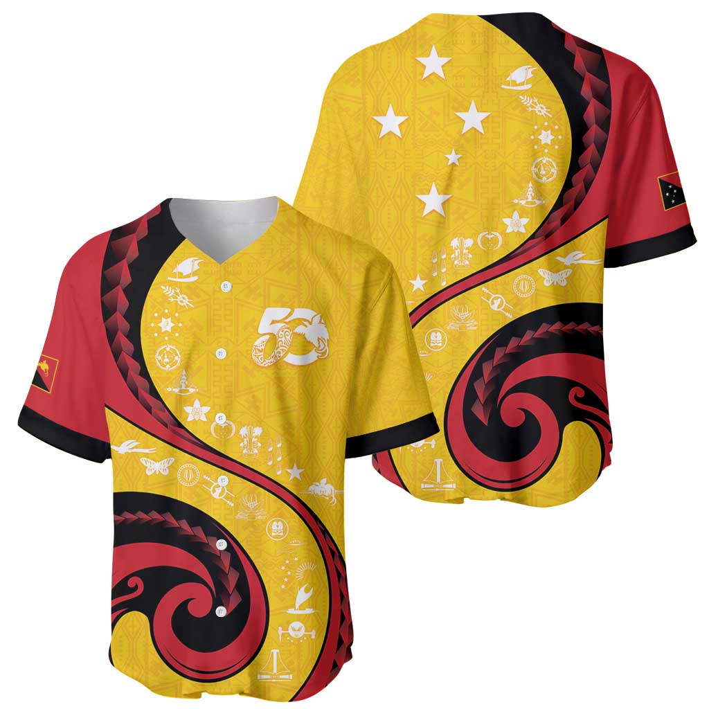 Papua New Guinea 50th Independence Anniversary Baseball Jersey Special Style Yellow Version - Polynesian Pride