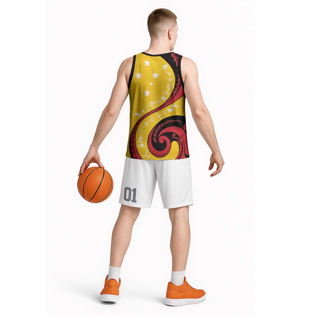 Papua New Guinea 50th Independence Anniversary Basketball Jersey Special Style Yellow Version - Polynesian Pride