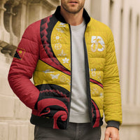 Papua New Guinea 50th Independence Anniversary Bomber Puffer Jacket Special Style Yellow Version - Polynesian Pride