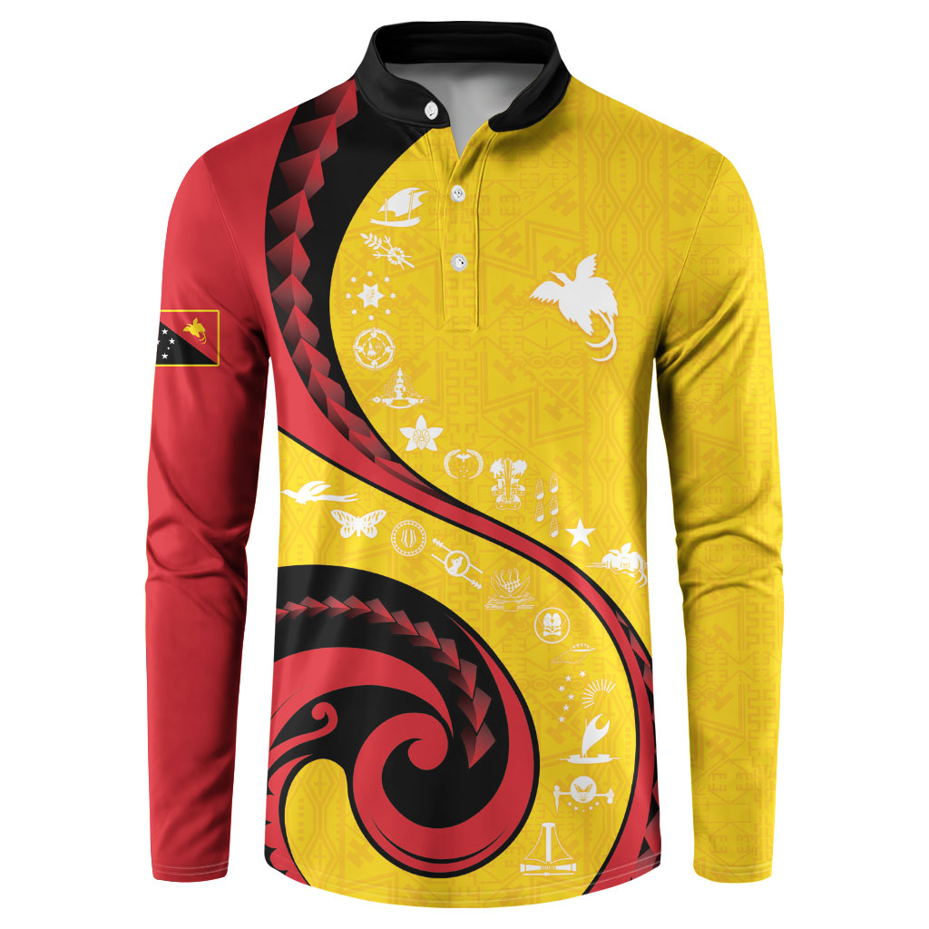 Papua New Guinea Independence Button Sweatshirt Special Style Yellow Version LT05 Yellow - Polynesian Pride