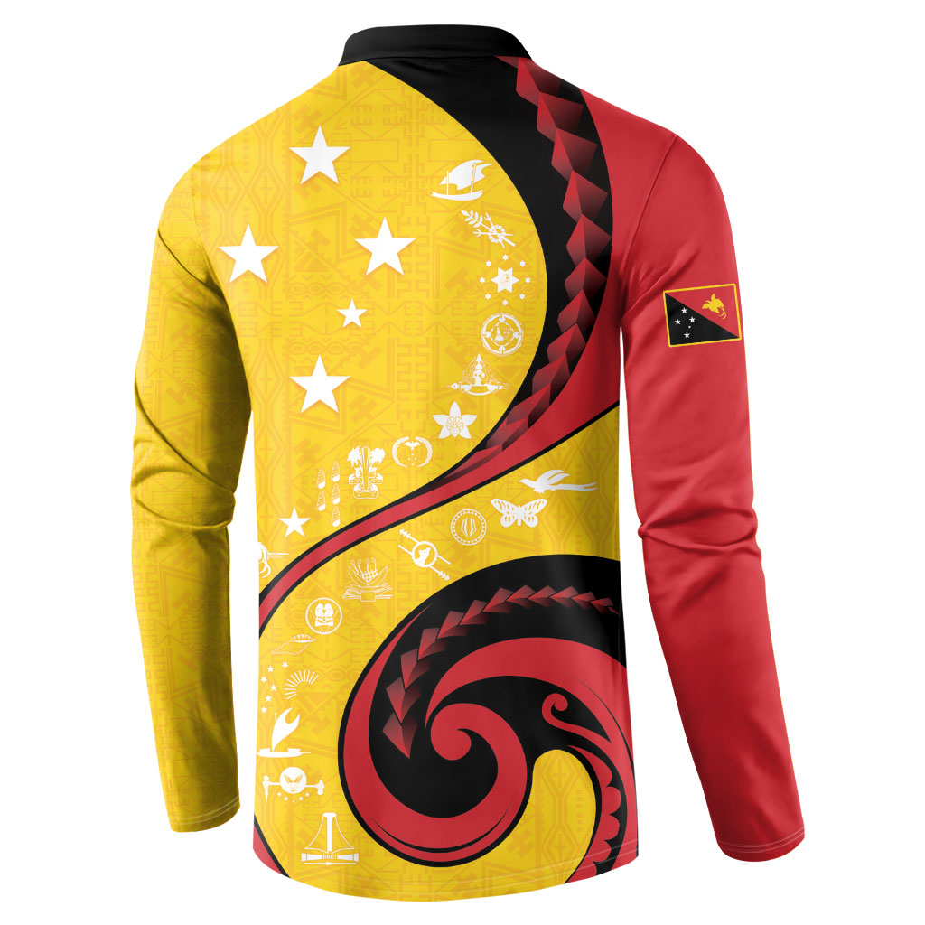Papua New Guinea Independence Button Sweatshirt Special Style Yellow Version LT05 - Polynesian Pride