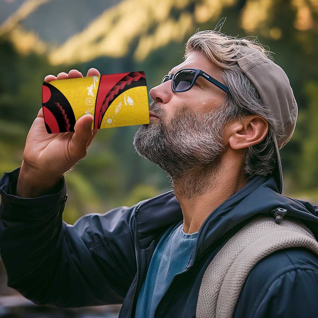 Papua New Guinea 50th Independence Anniversary 4 in 1 Can Cooler Tumbler Special Style Yellow Version - Polynesian Pride