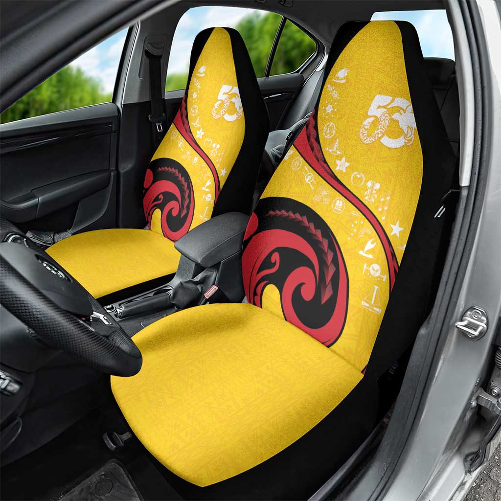 Papua New Guinea 50th Independence Anniversary Car Seat Cover Special Style Yellow Version - Polynesian Pride