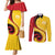 Papua New Guinea 50th Independence Anniversary Couples Matching Mermaid Dress and Long Sleeve Button Shirt Special Style Yellow Version - Polynesian Pride