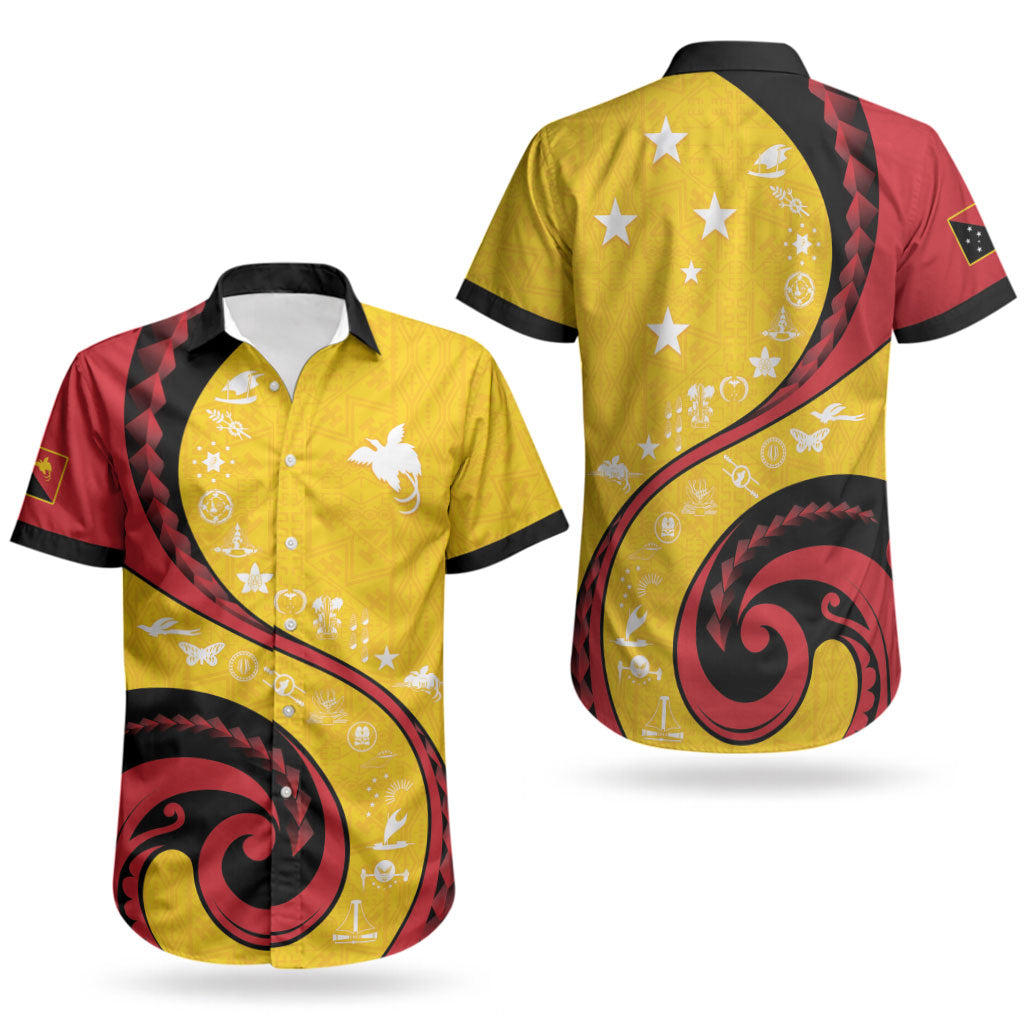 Papua New Guinea Independence Couples Matching Puletasi and Hawaiian Shirt Special Style Yellow Version LT05 - Polynesian Pride