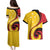 Papua New Guinea 50th Independence Anniversary Couples Matching Puletasi and Hawaiian Shirt Special Style Yellow Version - Polynesian Pride