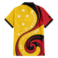 Papua New Guinea 50th Independence Anniversary Family Matching Long Sleeve Bodycon Dress and Hawaiian Shirt Special Style Yellow Version - Polynesian Pride
