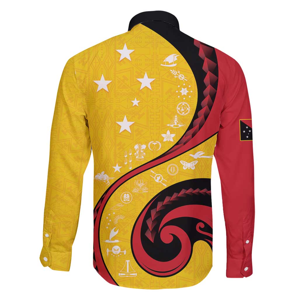 Papua New Guinea 50th Independence Anniversary Family Matching Short Sleeve Bodycon Dress and Hawaiian Shirt Special Style Yellow Version - Polynesian Pride