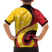 Papua New Guinea 50th Independence Anniversary Family Matching Summer Maxi Dress and Hawaiian Shirt Special Style Yellow Version - Polynesian Pride