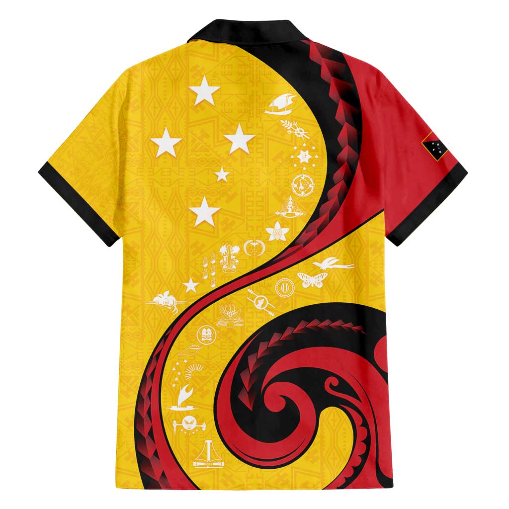 Papua New Guinea 50th Independence Anniversary Family Matching Tank Maxi Dress and Hawaiian Shirt Special Style Yellow Version - Polynesian Pride