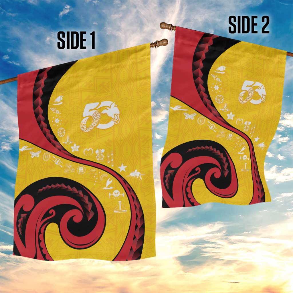 Papua New Guinea 50th Independence Anniversary Garden Flag Special Style Yellow Version - Polynesian Pride