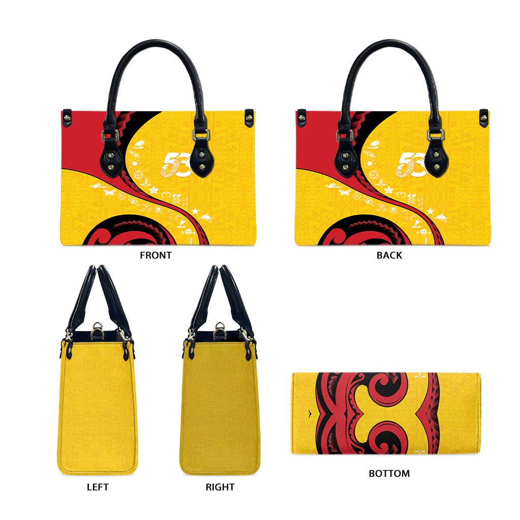 Papua New Guinea 50th Independence Anniversary Leather Bag Special Style Yellow Version - Polynesian Pride