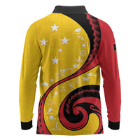 Papua New Guinea Independence Long Sleeve Polo Shirt Special Style Yellow Version LT05 - Polynesian Pride