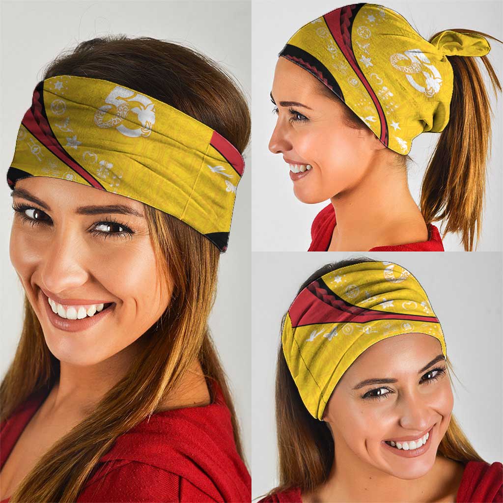 Papua New Guinea 50th Independence Anniversary Neck Gaiter Special Style Yellow Version - Polynesian Pride
